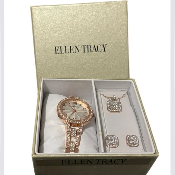 Ellen Tracy Jewelry Ellen Tracy Watch Necklace Earrings Set